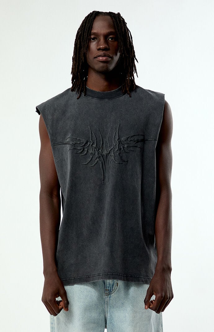 Pacsun Cyber Wings Cut Off Muscle T-Shirt