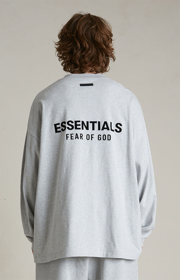 Fear of God ESSENTIALS Light Heather Grey Long Sleeve T-Shirt | Pacsun