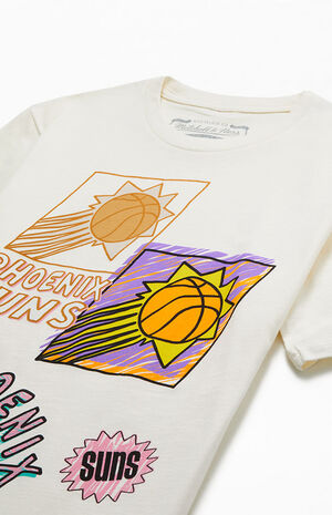Mitchell & Ness Men's Phoenix Suns Sidewalk Sketch T-Shirt in Off White - Size Medium