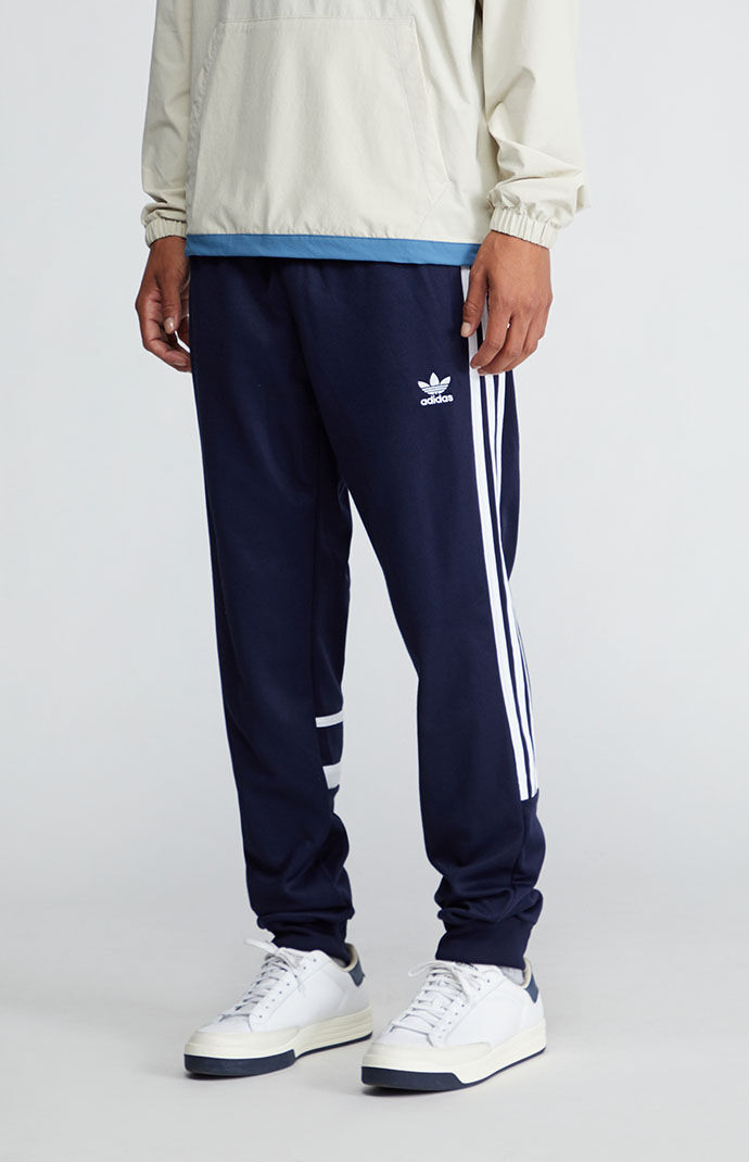 Adidas zipped flare track pants navy