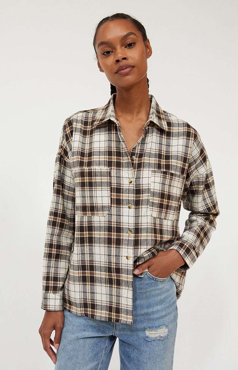 LA Hearts Flannel Boyfriend Shirt PacSun