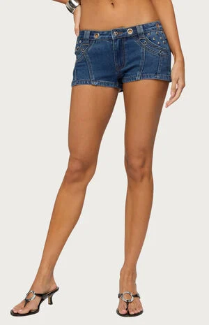 Danikah Denim Micro Shorts image number 1