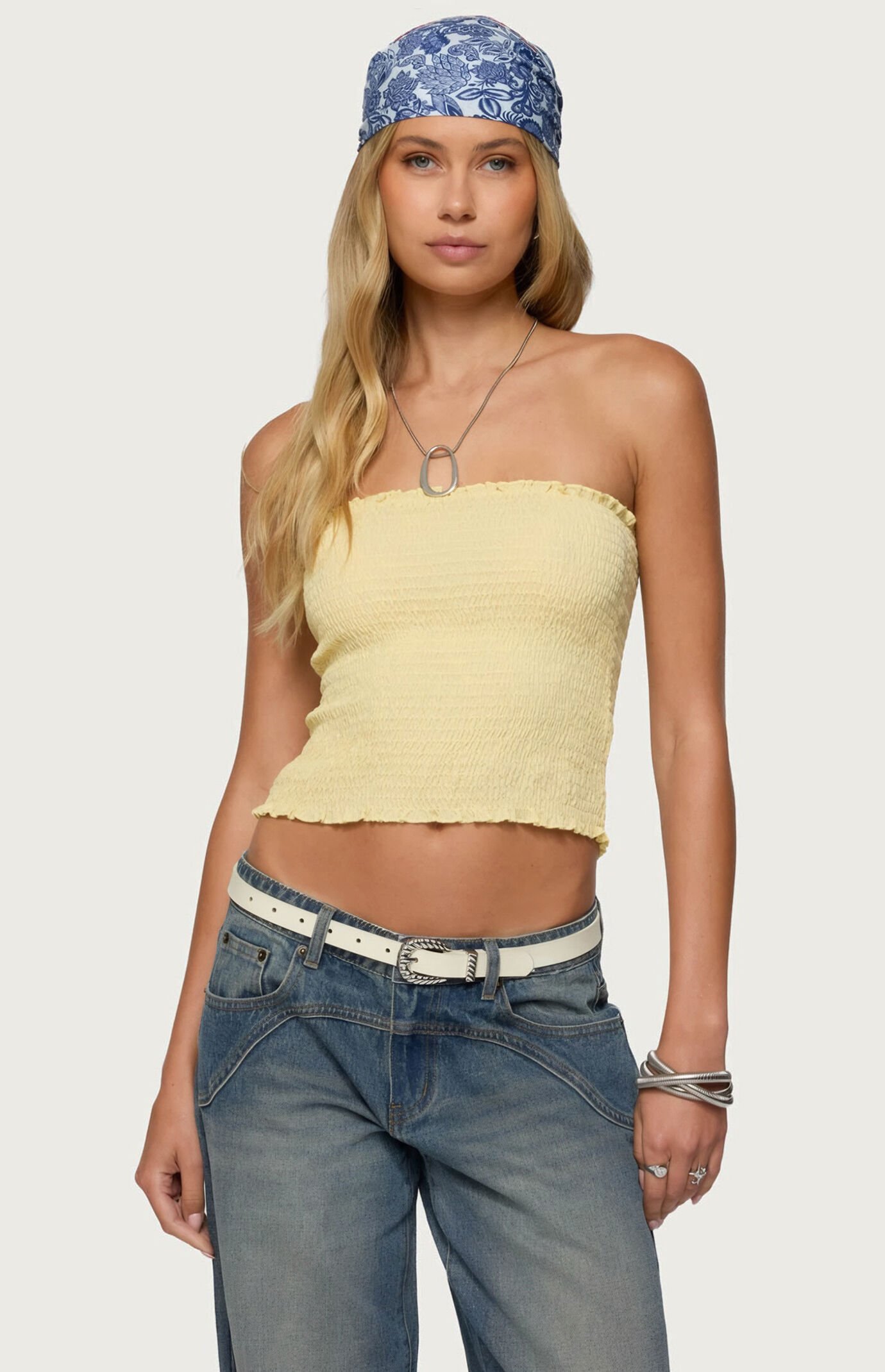 Edikted Emmet Strapless Scrunch Top