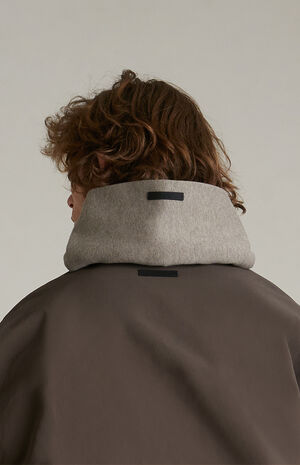 Brown Military Nylon Overshirt Jacket image number 5