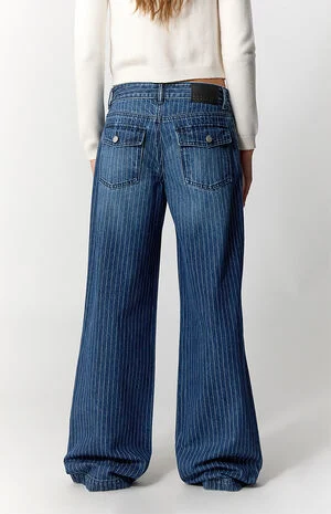 Casey Low Rise Baggy Jeans Pinstripe image number 4