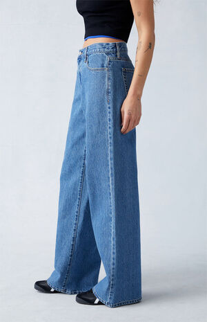 Eco Medium Indigo Extreme Baggy Jeans image number 3