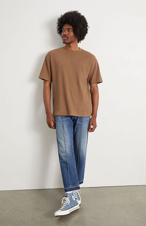 Dark Brown Boxy Waffle T-Shirt image number 4