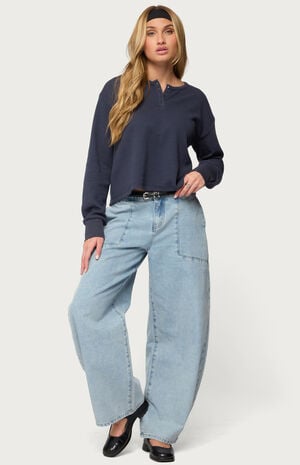 Jolie Low Rise Barrel Jeans image number 4