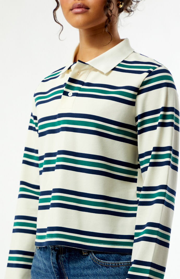 Your Favorite Megan Striped Long Sleeve Polo Shirt | PacSun