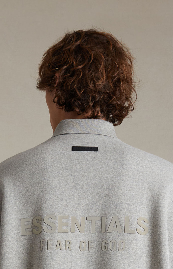 Fear of God Essentials Dark Heather Oatmeal Polo Sweatshirt