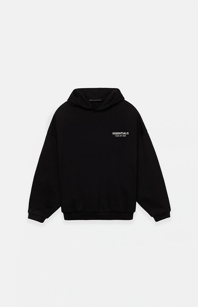 Fear of God Essentials Kids Black Fleece Hoodie | Pacsun