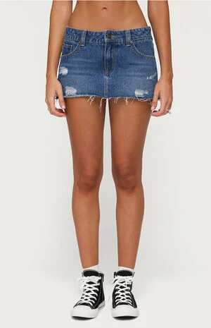 Nylah Distressed Denim Mini Skort image number 1