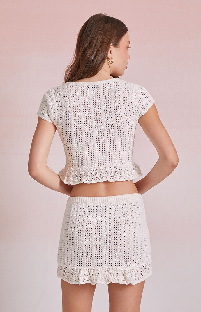 Beverly and Beck Elenah Crochet Drop Waist Mini Skirt | PacSun
