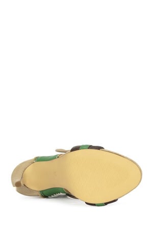 Women's Shainia Green Western Gladiator Stiletto Heels image number 5