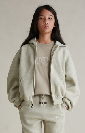 Kids Heather Stone Full Zip Fleece Hoodie image number 3