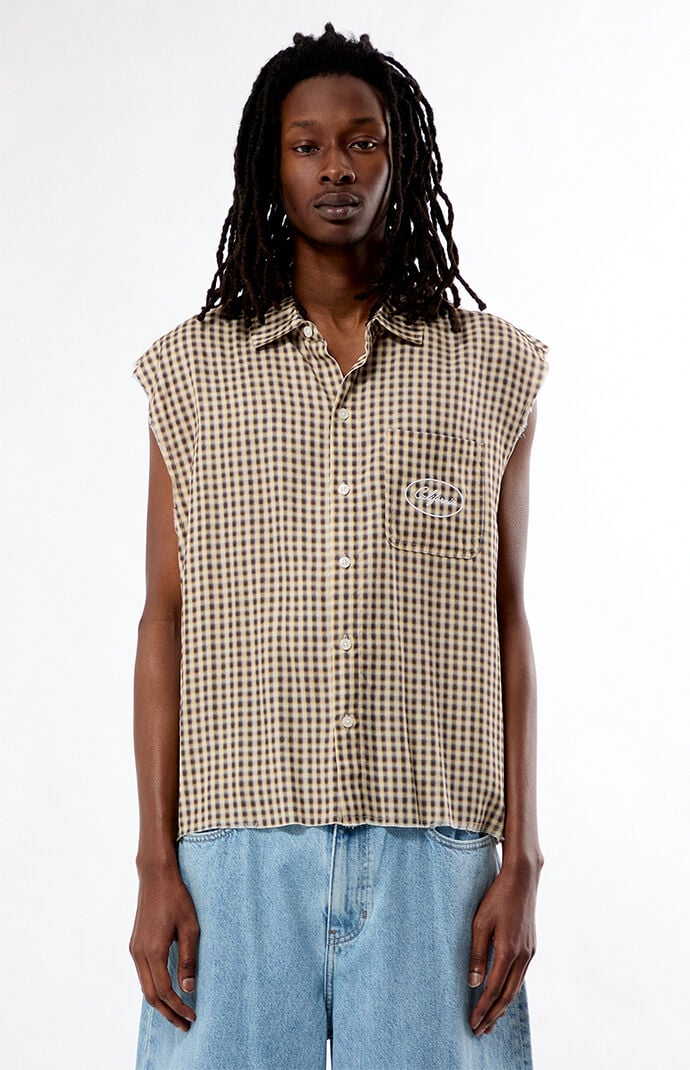 Pacsun JoeÂ TanÂ Flannel Cutoff Shirt