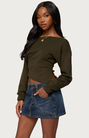 Chenelle Asymmetric Off Shoulder Sweater image number 2