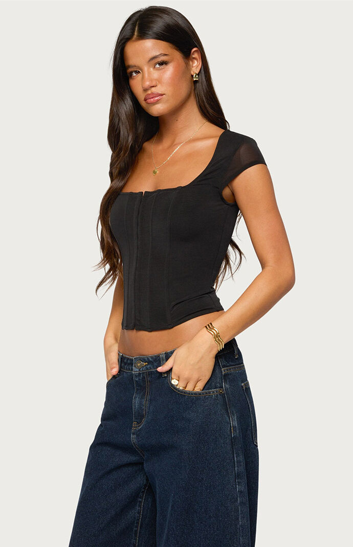 Edikted Airlie Mesh Corset Top