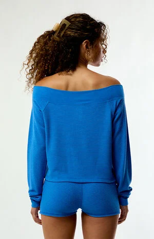 Active Aspen Waffle Knit Off-The-Shoulder Top image number 4
