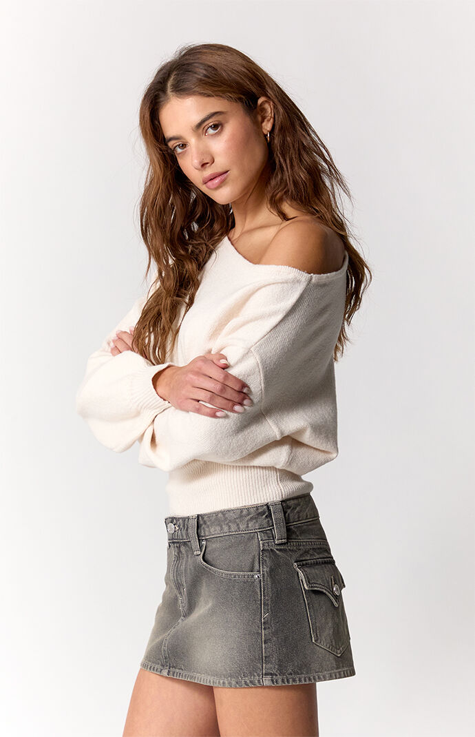 Pacsun Piper Gray Low Rise Jean Micro Mini Skirt | Pacsun