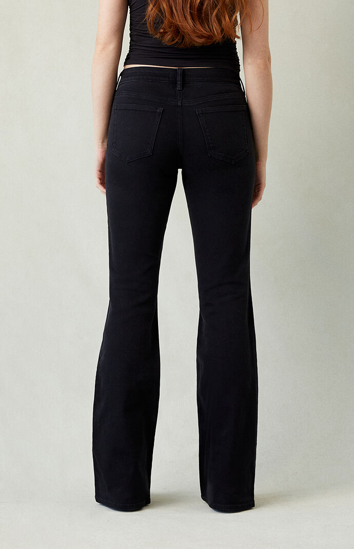 【2plan】Cheek Black Washing Bootcut Denim Pacsun Jade Low Rise Bootcut Jeans Stretch Black | PacSun