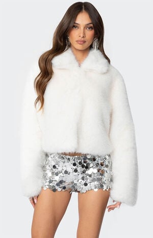 Nathalie Cropped Faux Fur Jacket