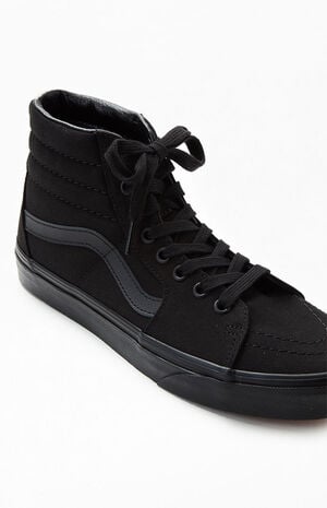 silhuet bule Diligence Vans Sk8-Hi Black Canvas Shoes | PacSun