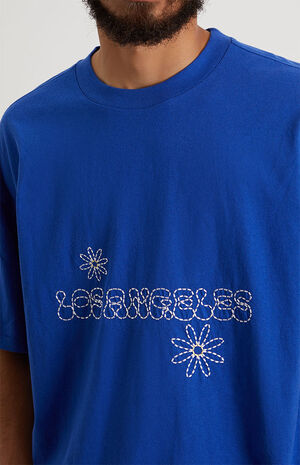Stitched Blue Boxy T-Shirt image number 2