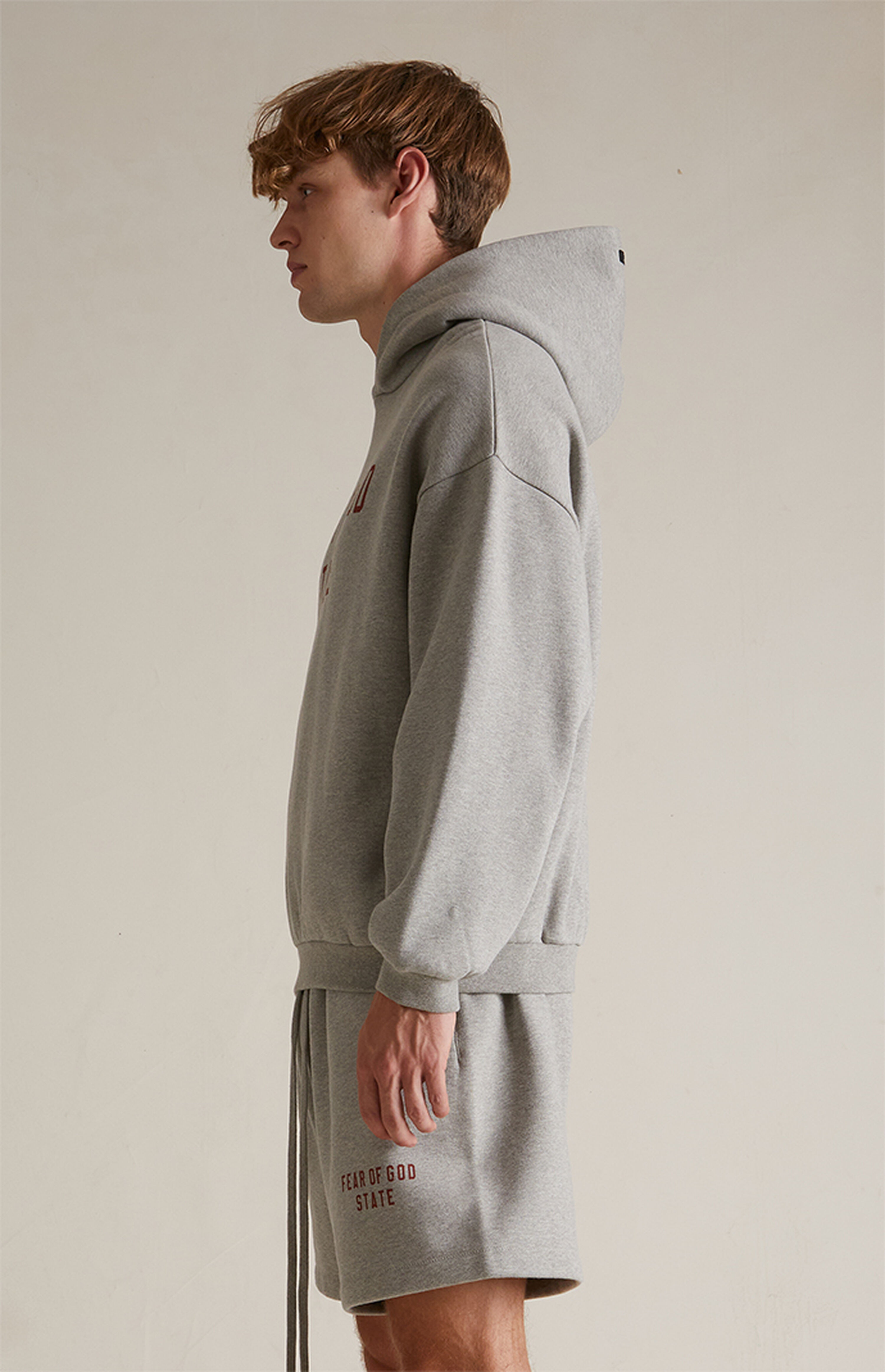 Pacsun Essentials Fear of God ESSENTIALS Dark Heather Oatmeal Fleece Hoodie | Pacsun