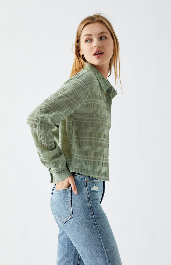 '90s Chiffon Button Down Shirt