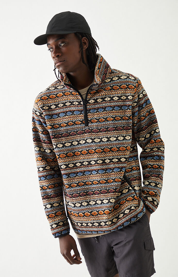 Tribal Print 1/2 Zip Pullover Sweatshirt