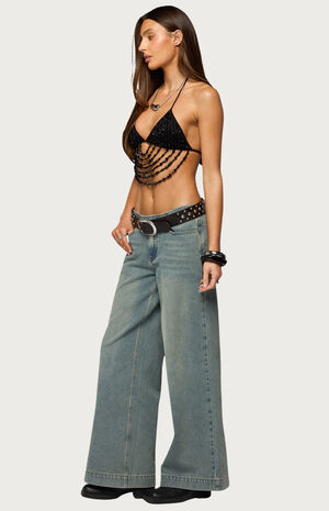 Beaded Cowl Neck Bra Top image number 4