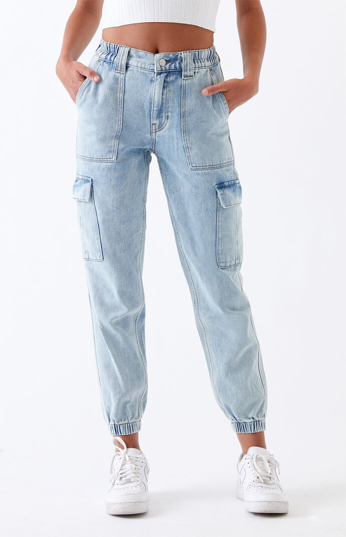 light blue cargo jeans