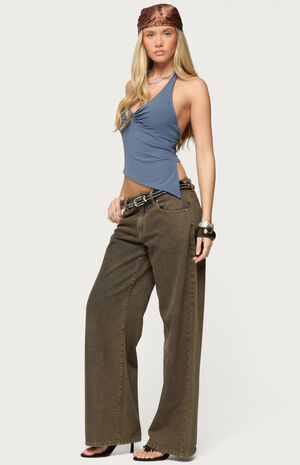 Susanna Asymmetric Twist Halter Top image number 4