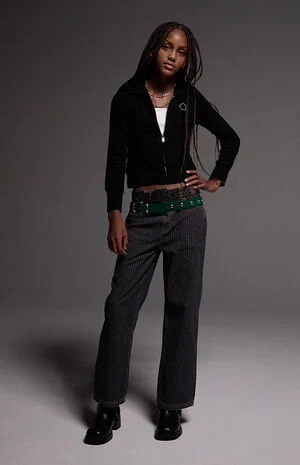 Baggy Jeans Striped Black image number 1