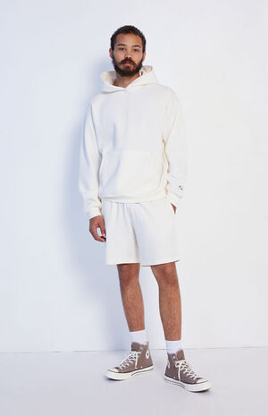 Off White Solid Hoodie image number 4