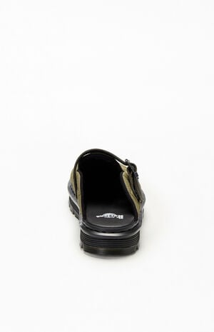 Olive Zebzag&nbsp;Quilted Canvas&nbsp;Slingback Platform Mules image number 3