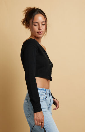 Isabela Off-The-Shoulder Cropped Cardigan image number 2