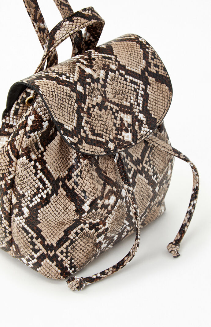 Snake Print Mini Backpack