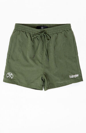 Green Faux Suede Shorts