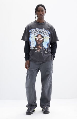 Dark Gray Baggy Ripstop Cargo Pants image number 1