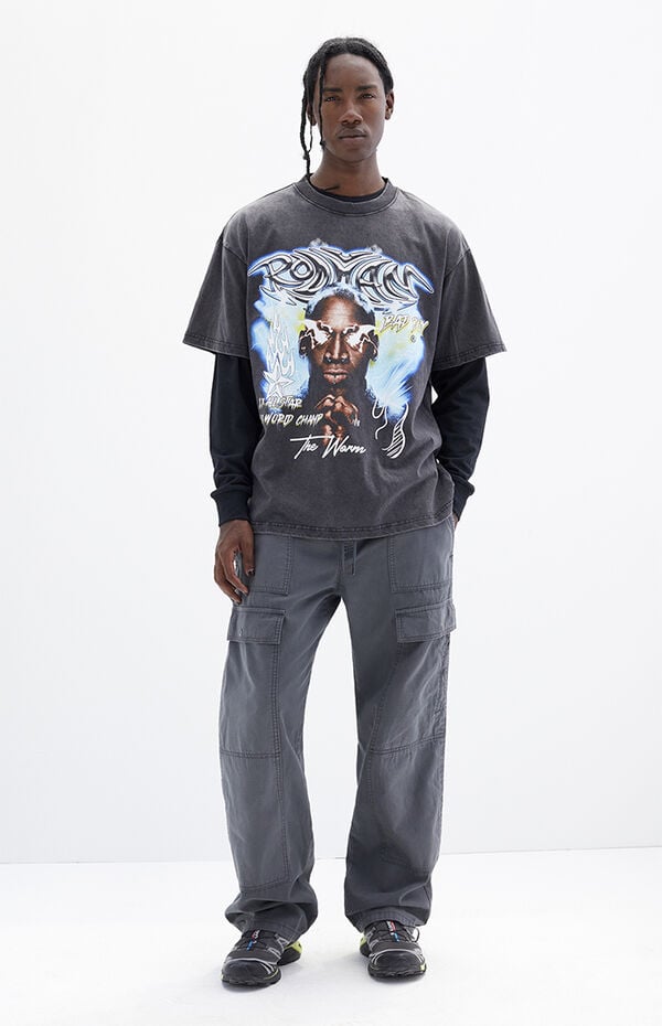 Pacsun Dark Gray Baggy Ripstop Cargo Pants