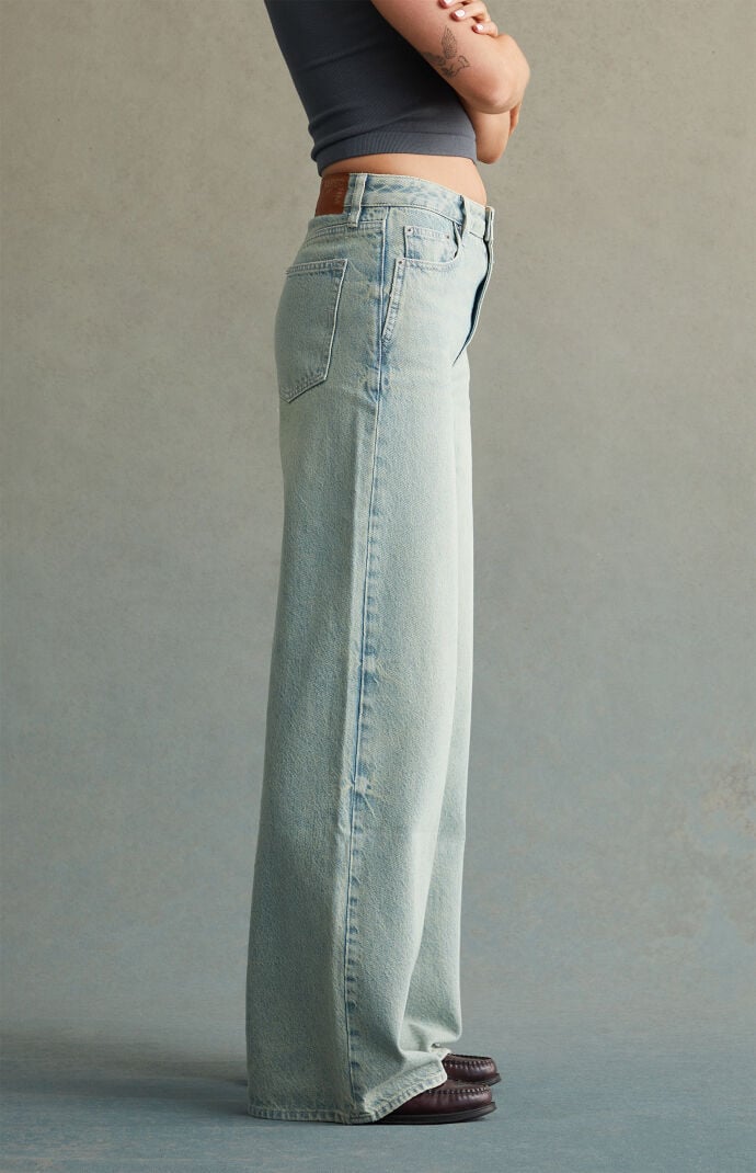 RARE DNM EDIT Light Indigo High Waisted Baggy Jeans | PacSun