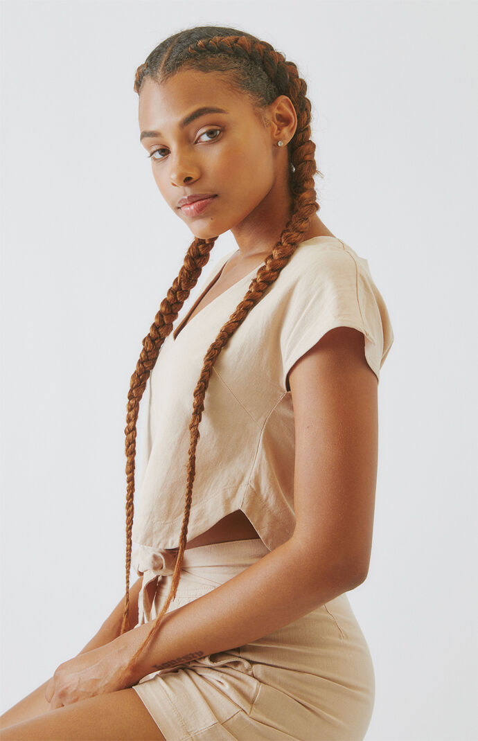 Bermuda V-Neck Crop Top