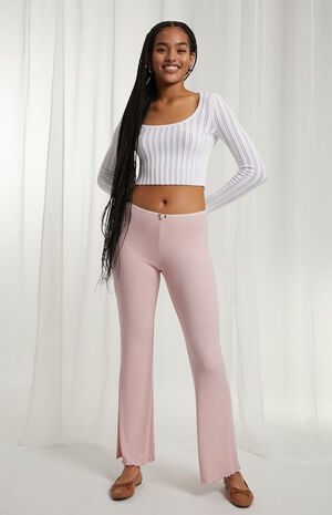 Rosette Knit Flare Pants image number 1