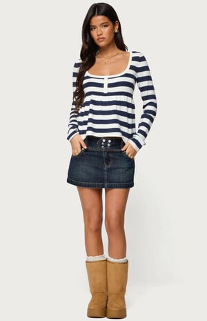 Fatama Denim Mini Skirt image number 5