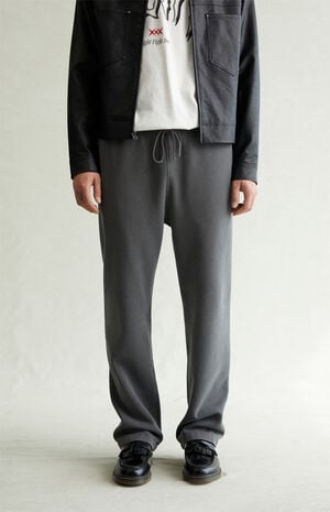 Washed Black Straight Leg Sweatpants image number 2
