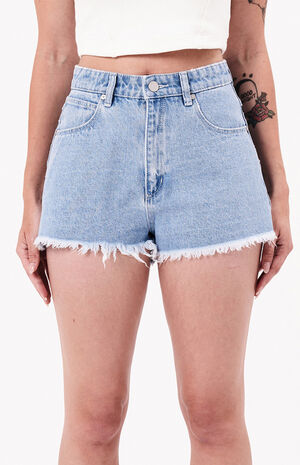 High Waisted Relaxed Denim Shorts image number 1