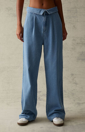 Light Blue Fold-Over Trousers image number 1