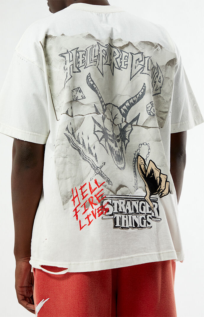 Netflix x Stranger Things Invite Hellfire Club Ripped T-Shirt | Pacsun